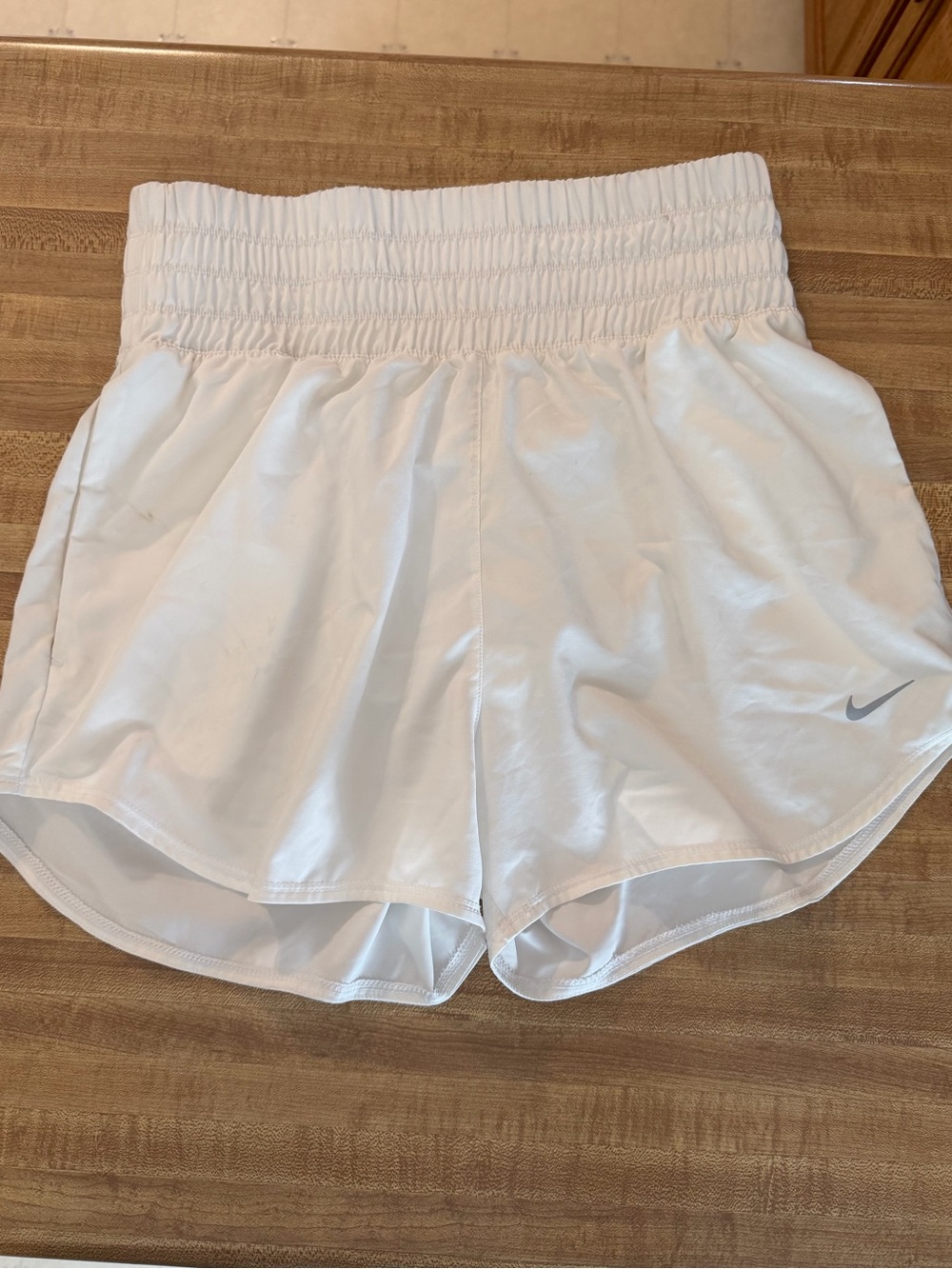 Nike White Women's Athletic High-Waist Shorts